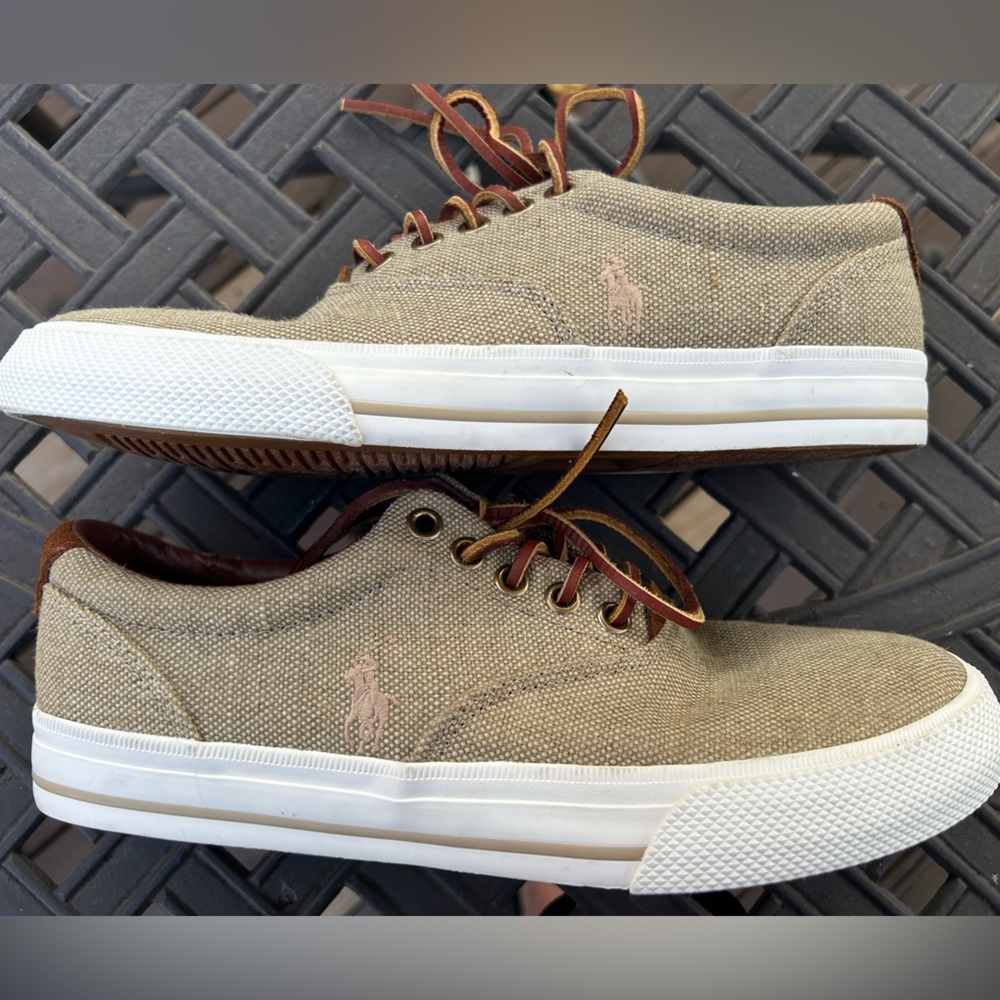 POLO RALPH LAUREN ‘Vaughn’ s7 men/8.5 wmn sneakers-LOOK NEW-suede/fabric uppers - Picture 4 of 8
